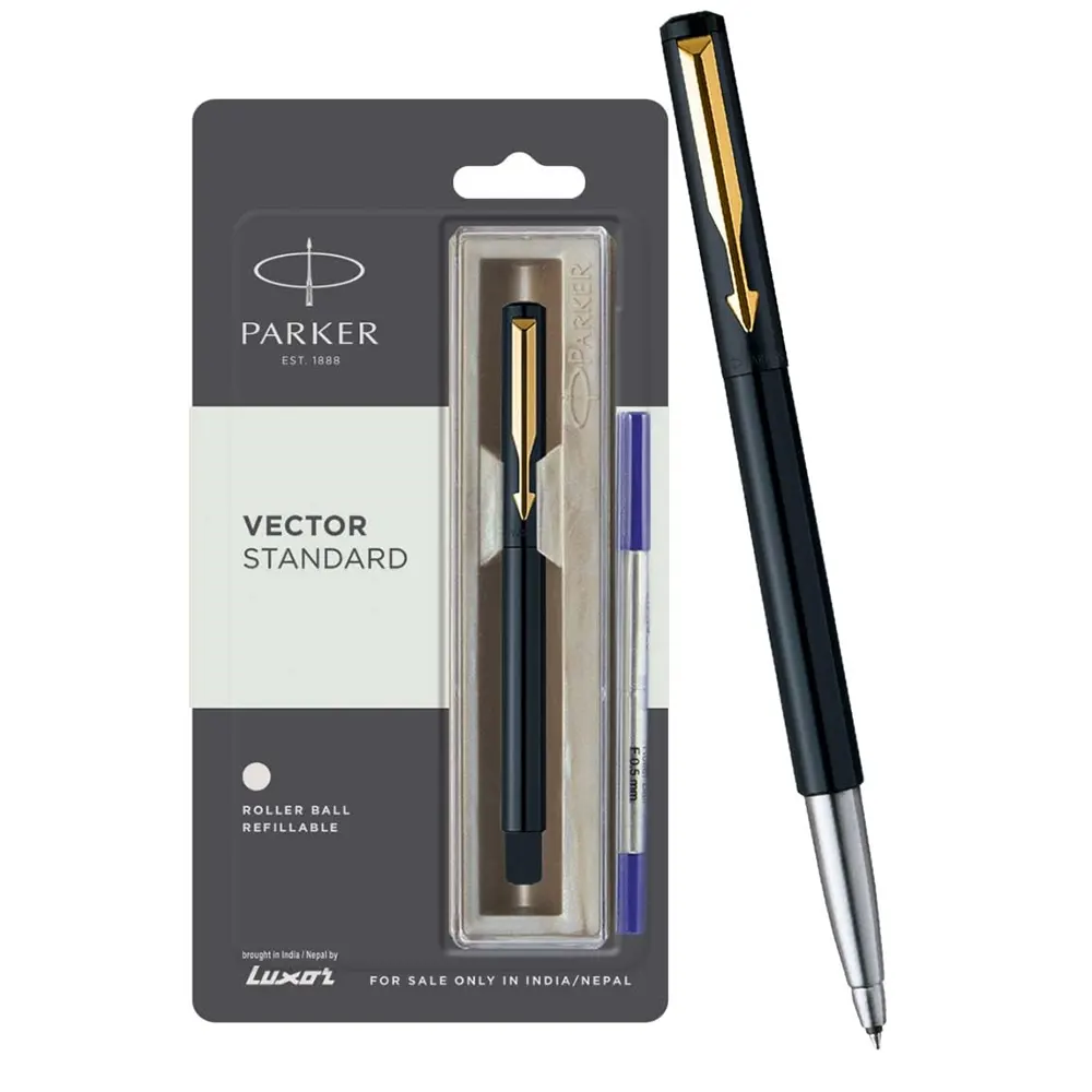 Parker Vector Standard Gold Trim Roller Ball Pen 1N
