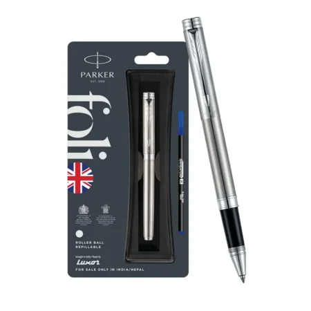 Parker Folio Stainless Steel Chrome Trim Fountain Pen 1N