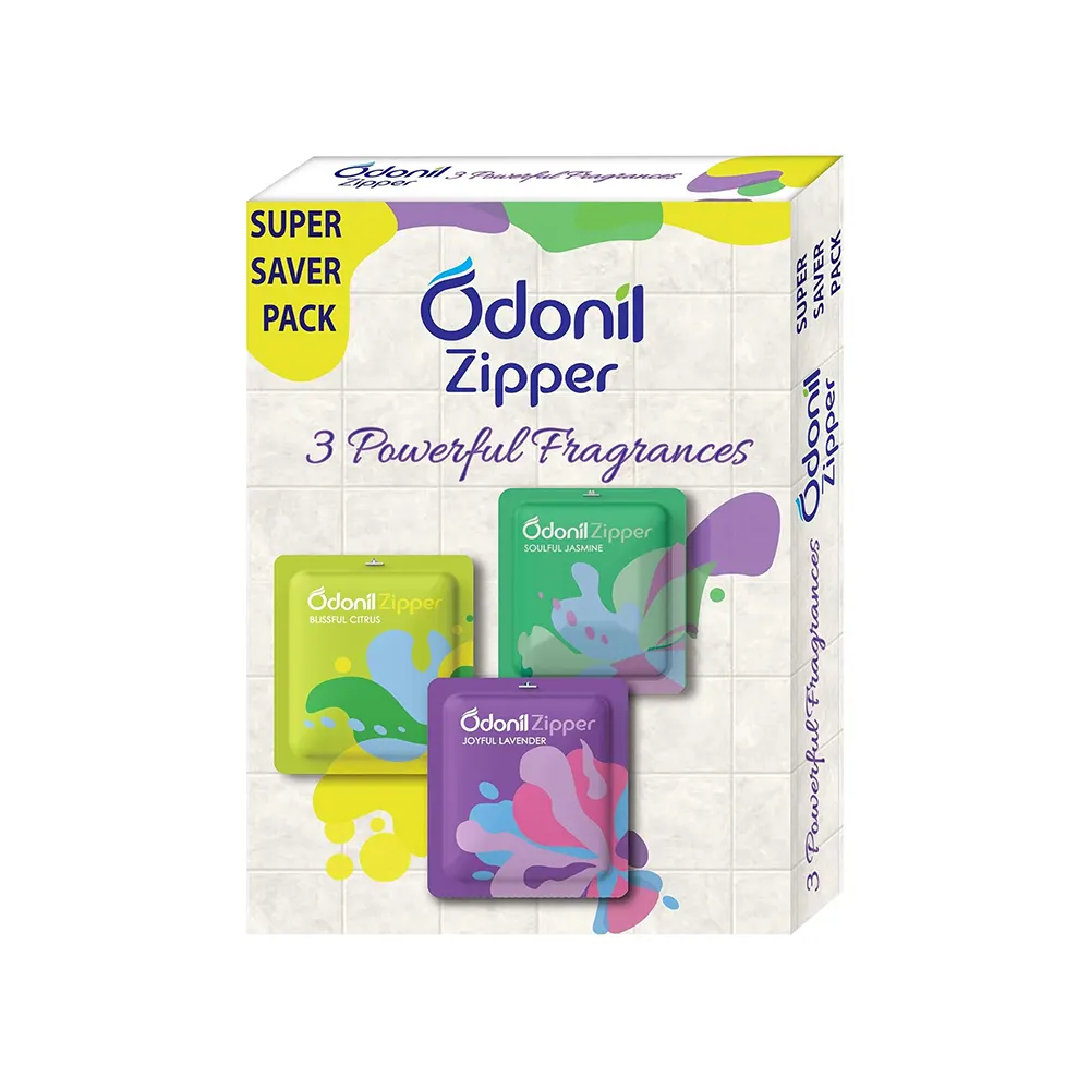 Odonil Zipper 3 Powerful Fragrances Jasmin+Lavender &Amp; Citrus 3Nx10G