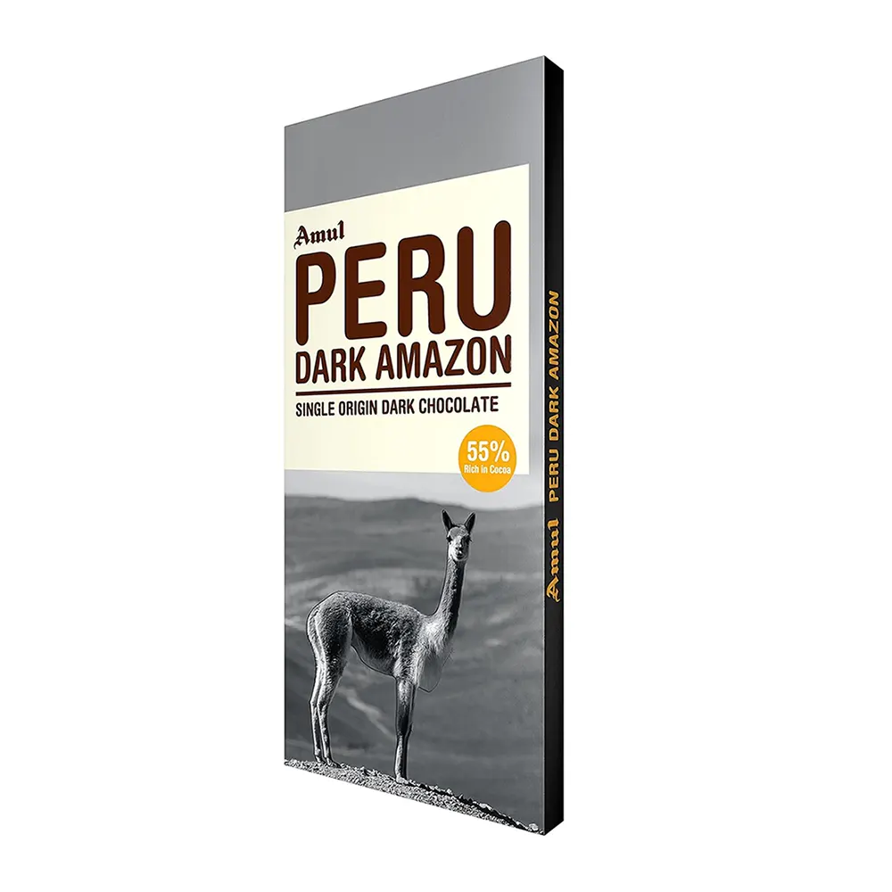 Amul Peru Dark Amazon Single Origin Dark Chocolate 55% Rich In Cocoa 125G