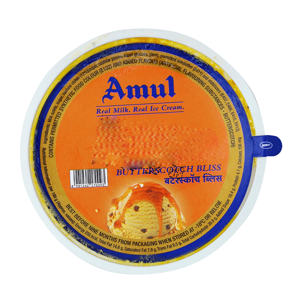 Amul Real Milk Real Ice Cream Butterscotch Bliss 100Ml.