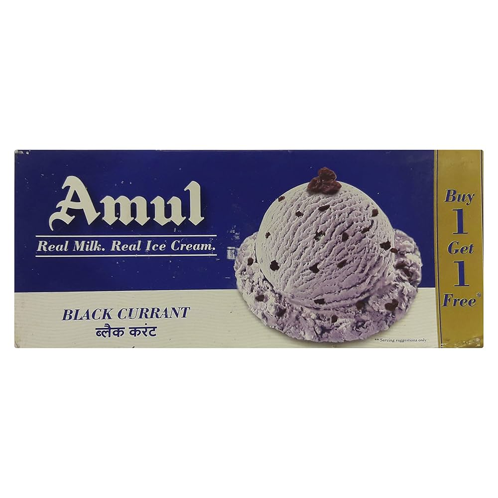 Amul Real Milk Real Ice Cream Black Currant Buy 1 Get 1 750Ml
