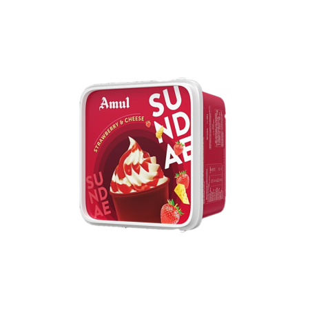 AMUL TUB SUNDAE STRAWBERRY CHEESE NEW 1LTR