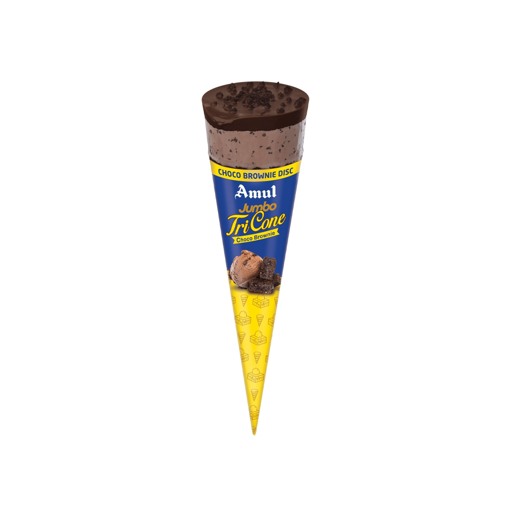 AMUL JUMBO TRI CONE CHOCO BROWNIE 150ML