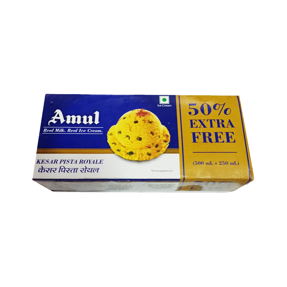 AMUL ICE CREAM KESAR PISTA 750ML