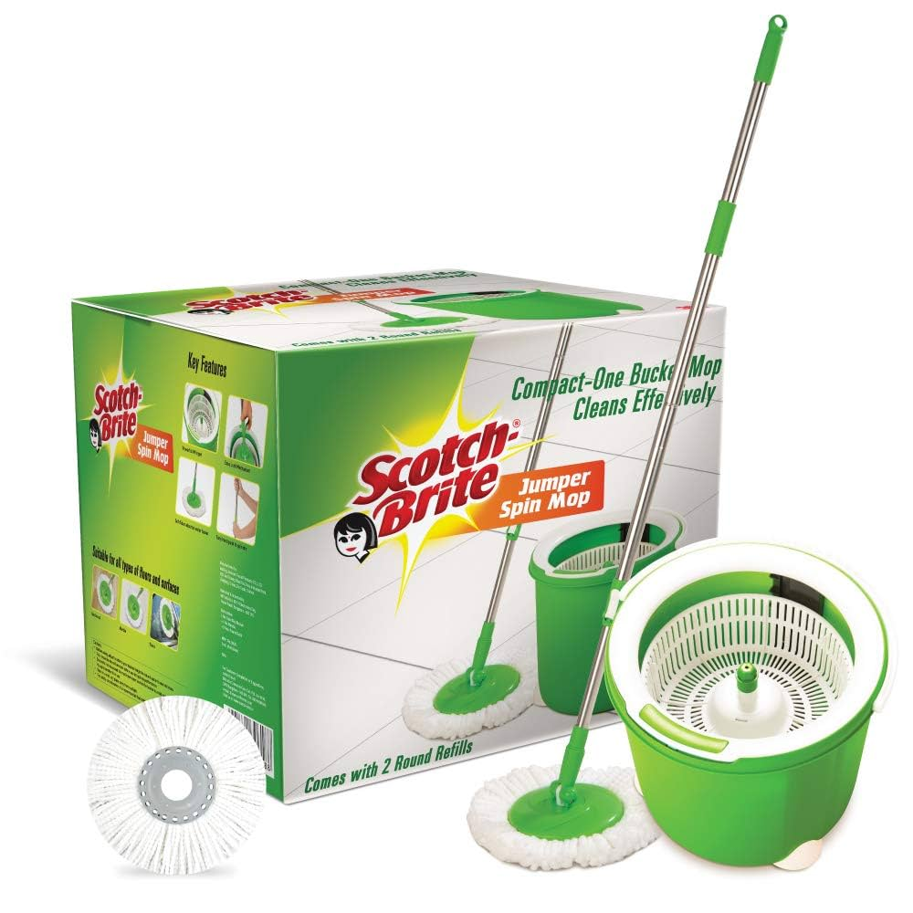 Scotch Brite Jumper Spin Mop Comes With 2 Round Refills