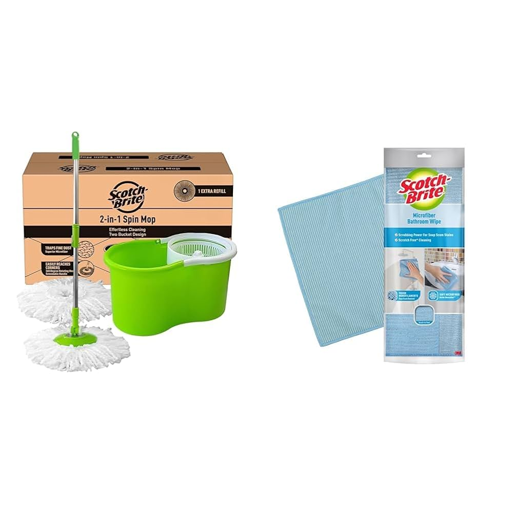 Scotch Brite 2In1 Mop Effortless Cleaning Two Bucket Design