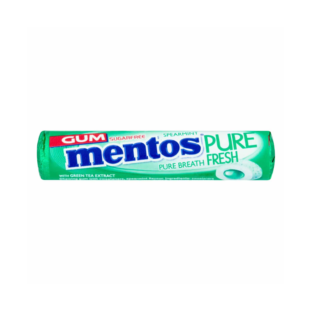 Mentos Pure Fresh Sugar Free Spearmint With Xylitol Flavour Chewing Gum 15.6G