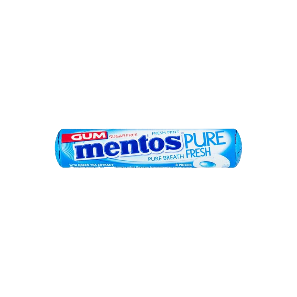 Mentos Pure Fresh Sugar Free Gum Fresh Mint Xylitol Flavour Chewing Gum 15.6G
