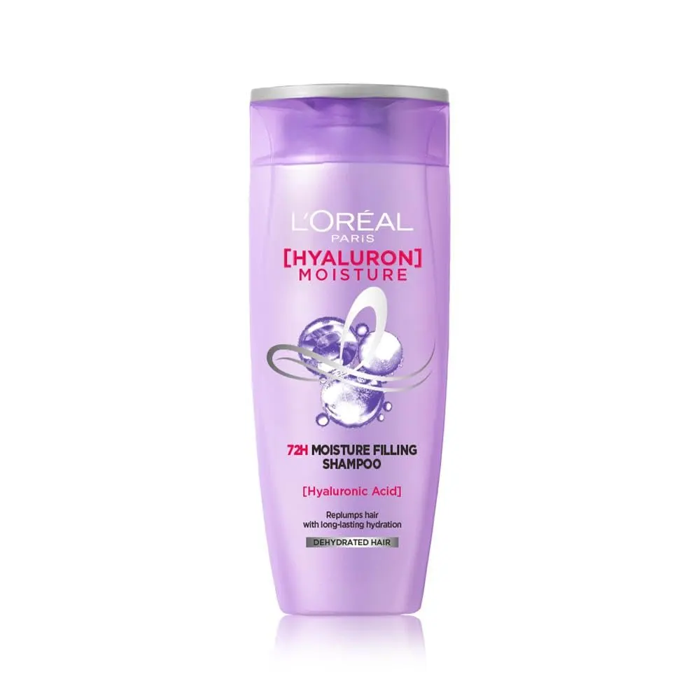 Loreal Paris Hyaluron Rehydrating Moisture 72H Moisture Filling Shampoo Hyaluronic Acid Repulumps Hair With Long Lasting Hydration Dehydrated Hair 180Ml