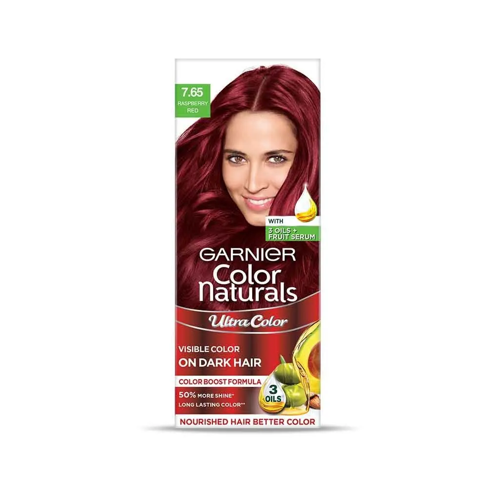Garnier Ultra Natural Color 7.65 Raspberry Red With Free Scalp Massager 55Ml+50G