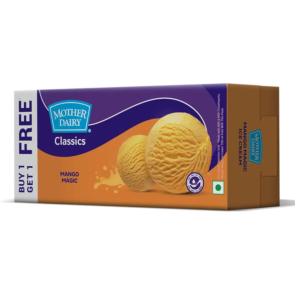 Mother Dairy Classics Mango Magic Ice Cream Buy 1 Get 1 700Ml