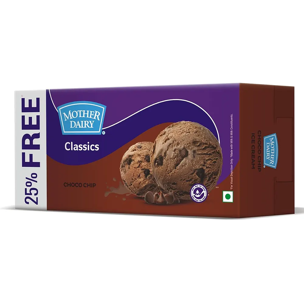 Mother Dairy Classics Choco Chip Ice Cream 1.25L