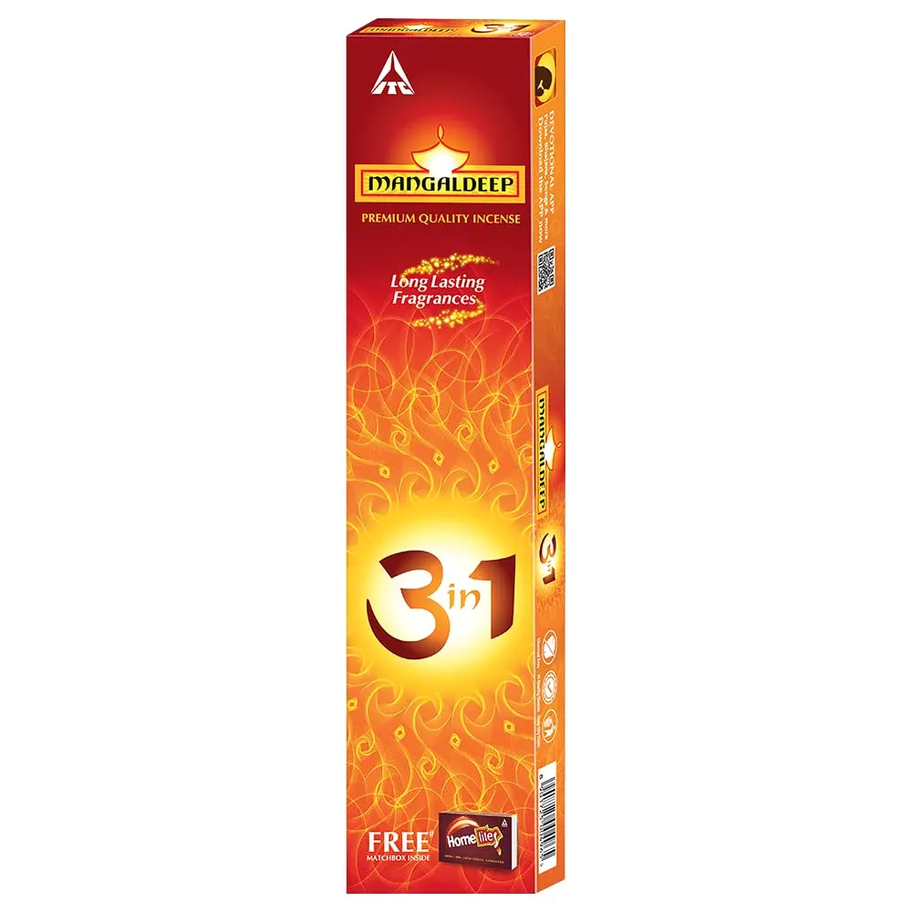 Itc Mangaldeep Premium Quality Incense 3 In 1 Long Lasting Fragrances 202.G