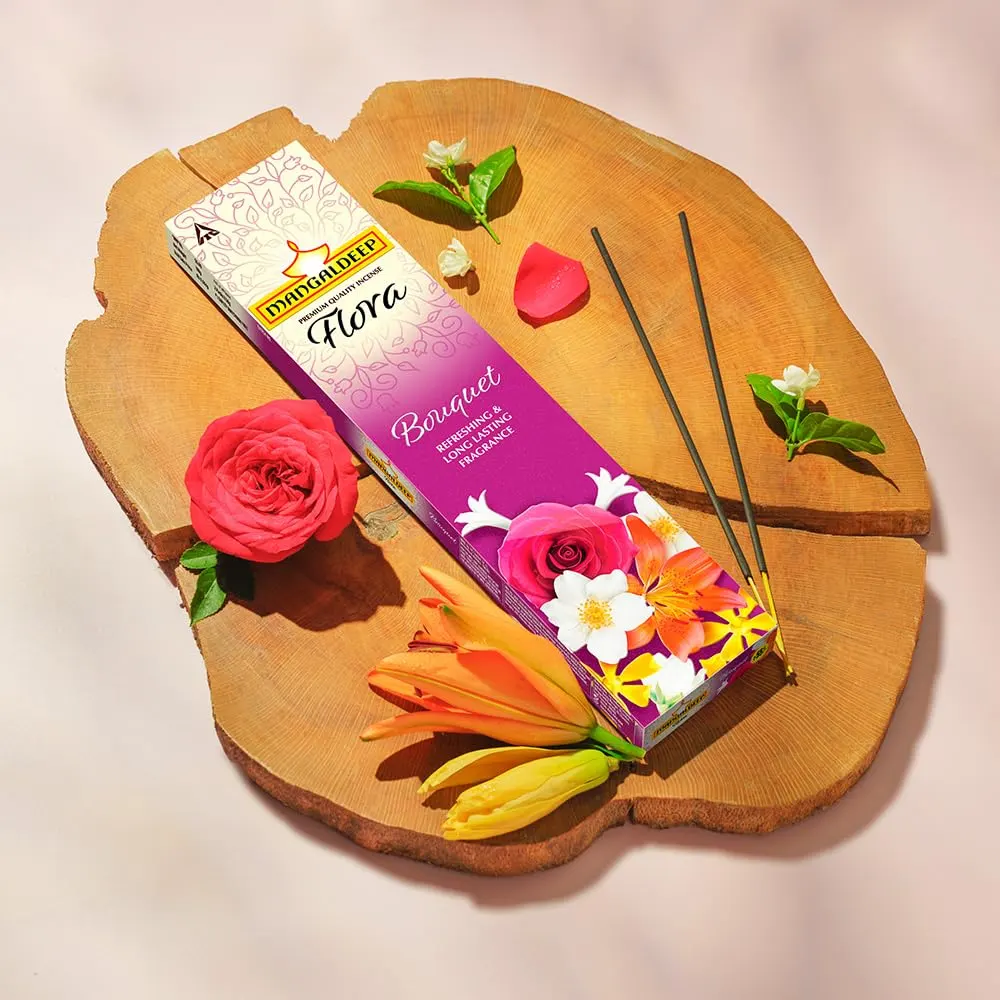 Itc Mangaldeep Premium Quality Incense Flora Bouquet Refreshing & Long Lasting Fragrance 14G