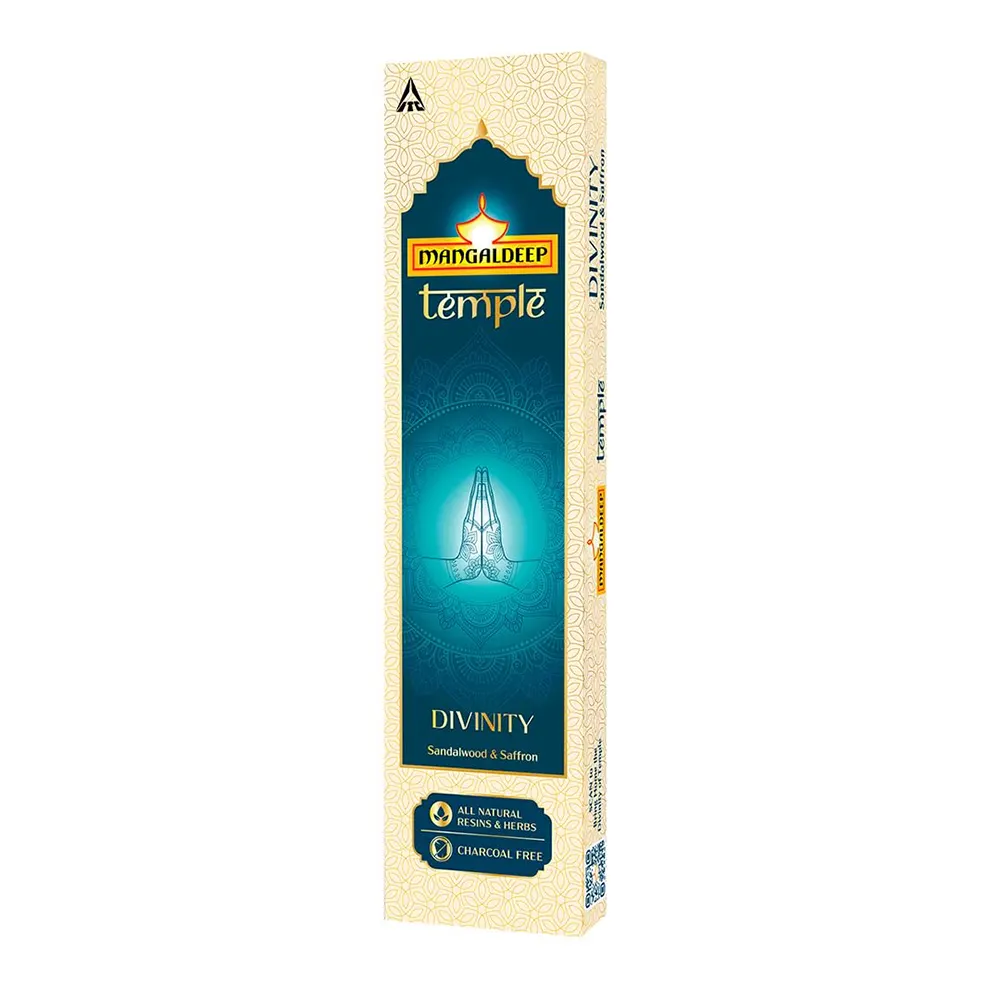 Itc Mangaldeep Temple Divinity Sandalwood &Amp; Saffron Incebse Sticks 20N
