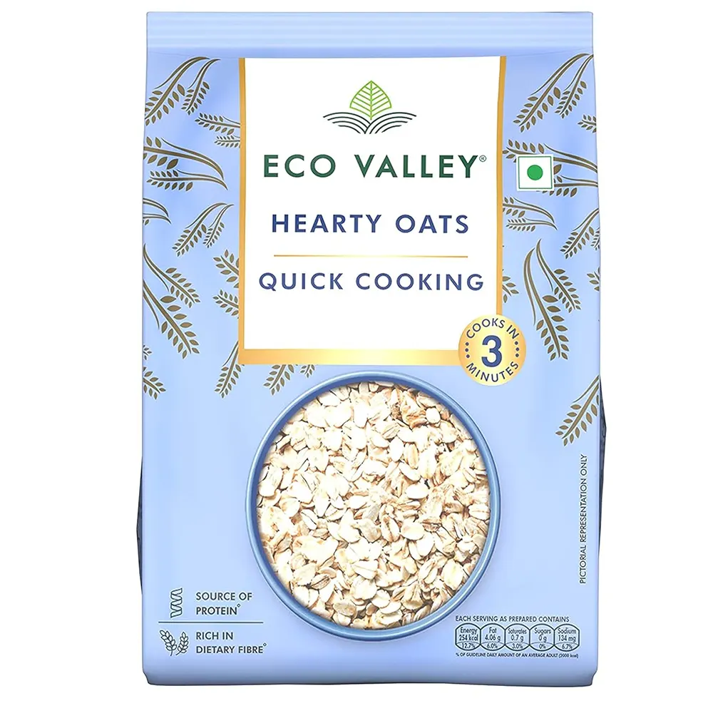 Eco Valley Hearty Oats White Oats Quick Cooking 1Kg