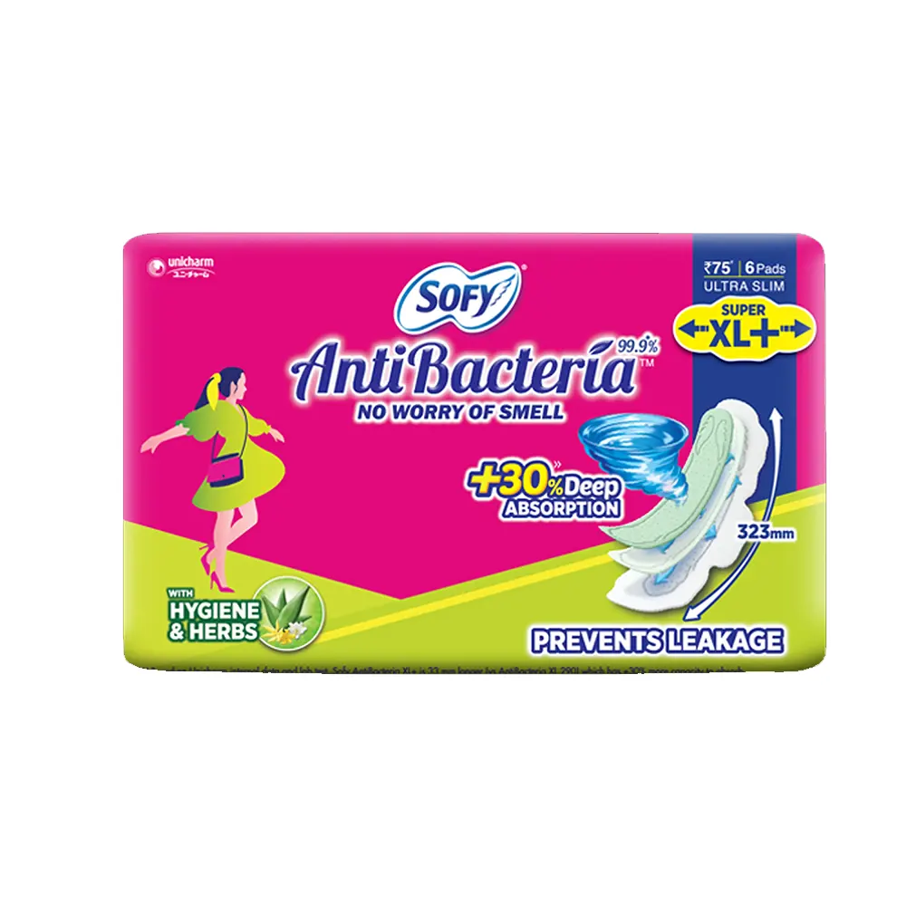 Sofy Anti Bacteria No Worry Of Smell Ultra Slim Super Xl+ 325Mm 6Pads