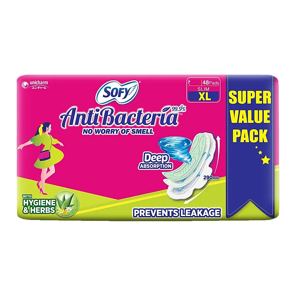 Sofy Anti Bacteria 99.9% Keeps Skin Dry &Amp; Hygienic 6 Layers Deep Absorption  Slim Xl 290Mm 48Pads