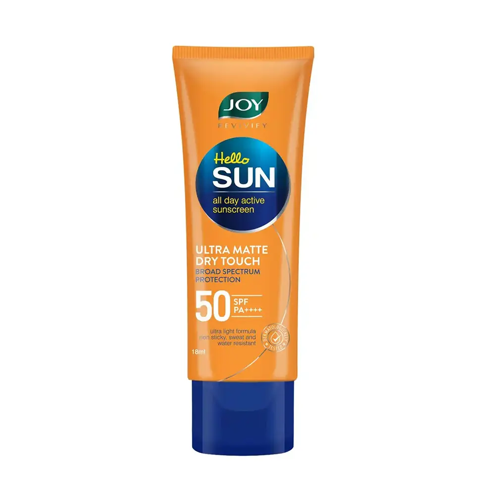 Joy Hello Sun Brightening Sunscreen Ultra Matte Dry Touch Vitamin C & Raspberry 50 Spf Pa++++ 18Ml