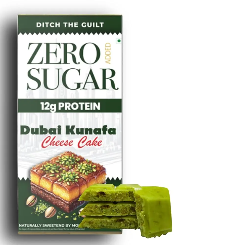 Ditch The Guilt Dubai Kunafa Cheese Cake Zero Sugar With 12G Protein Chocolate 40G