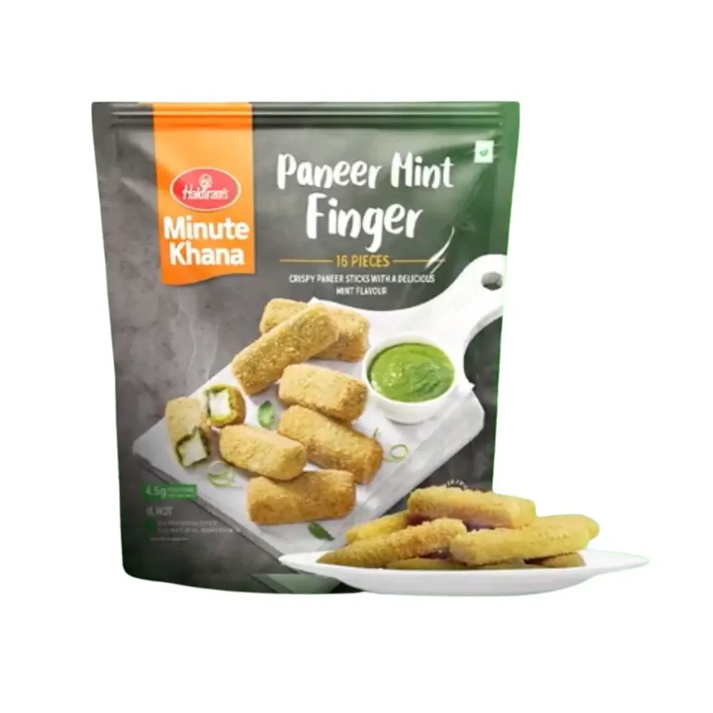 Haldiram'S Minute Khana Paneer Mint Finger 16 Pieces Crispy Paneer Sticks With A Delicious Mint Flavour Hot 340G