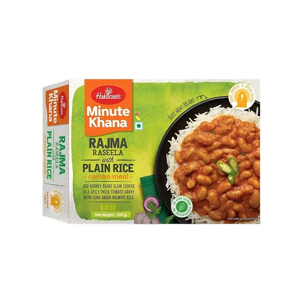 Haldirams Minute Khana Rajma Raseela With Plain Rice Combo Meal 225G + 150G
