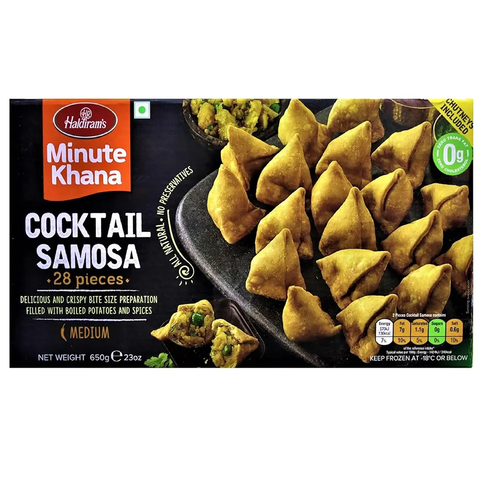 Haldiram'S Minute Khana Cocktail Samosa 28 Pieces Medium 650G