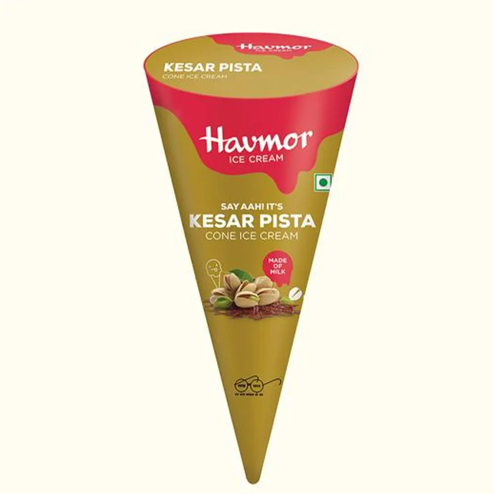 Havmor Ice Cream Kesar Pista Cone 110Ml