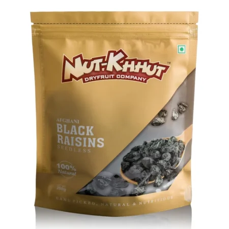 Nut Khut Dry Fruit Company Premium Afghani Black Raisins Seed Less 250G