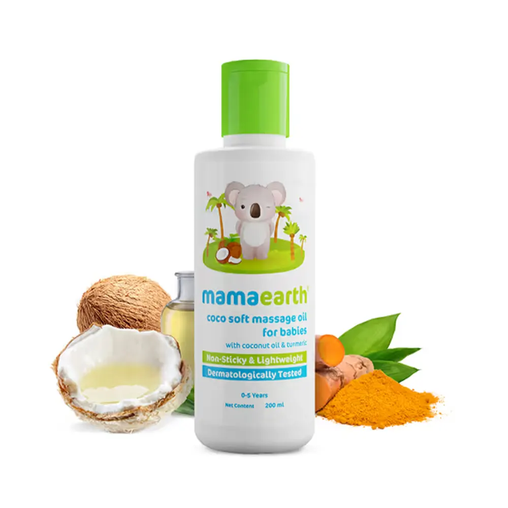 MAMAEARTH COCO SOFT MASSAGE OIL FOR BABIES WITH COCONUT MILK AND TURMERIC 200ML