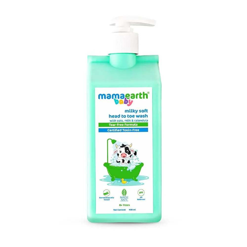 Mamaearth Baby Milky Soft Head To Toe Wash With Oats Milk & Calendula 400Ml