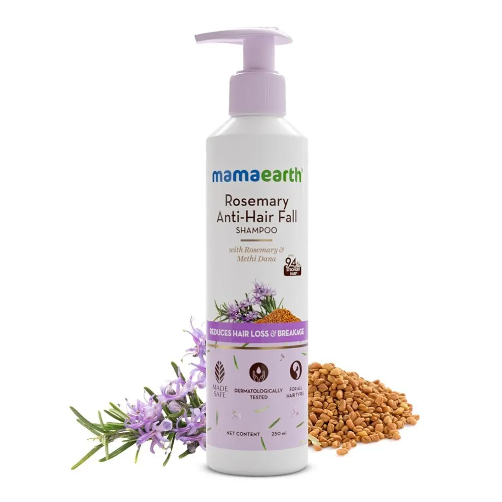 Mamaearth Rosemary Anti Hair Fall Shampoo With Rosemary & Methi Dana Reduces Hair Loss & Breakage 400Ml