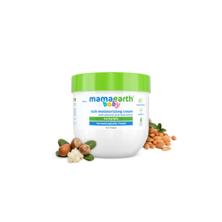 Mamaearth Baby Rich Moisturizing Cream With Almond Oil &Amp; Shea Butter For Dry Skin 0-5 Years 200G
