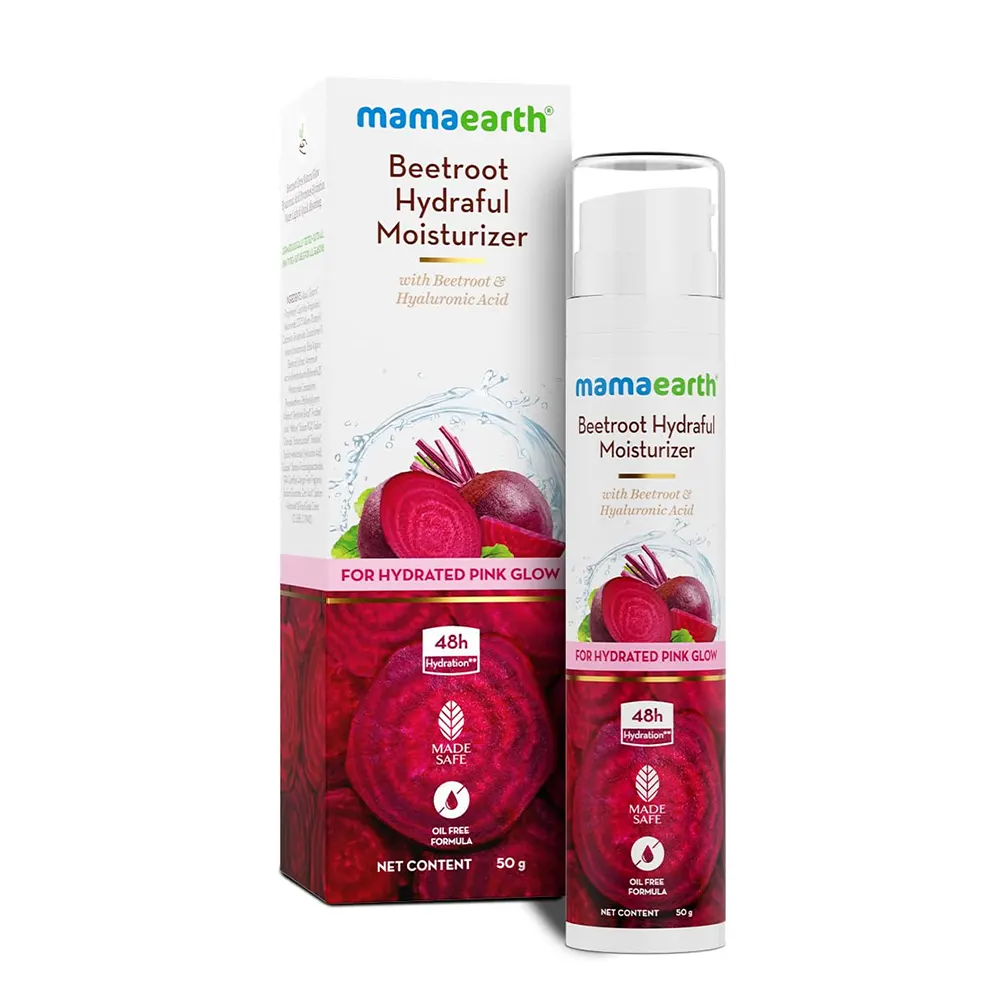 Mamaearth Beetroot Hydraful Moisturizer With Beetroots & Hyaluronic Acid For Hydrated Pink Glow 50G