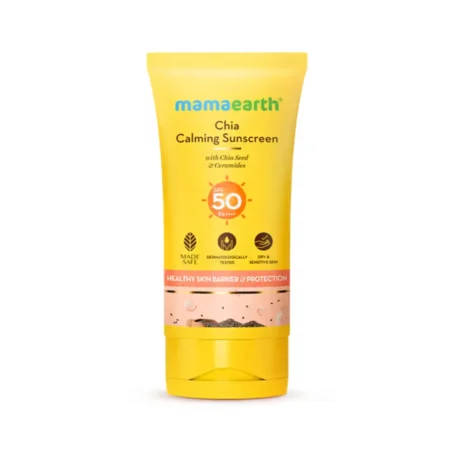 Mamaearth Chia Oil Free Sunscreen With Chia Seed & Ceramides Spf 50 Pa++++ Healthy Skin Barrier & Protection 50G