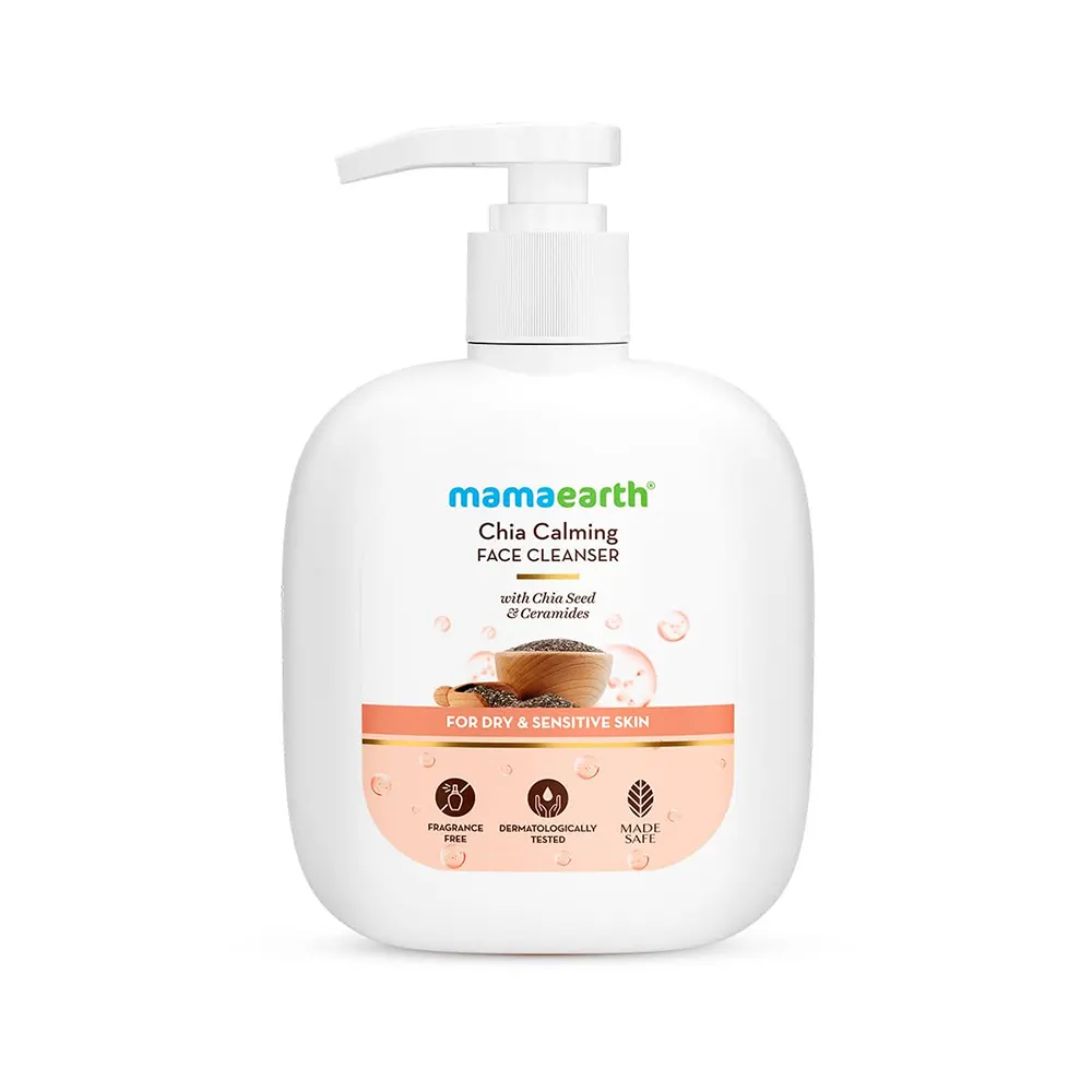 Mamaearth Chia Calming Face Cleanser With Chia Seed & Ceramides For Dry & Sensetive Skin 180Ml