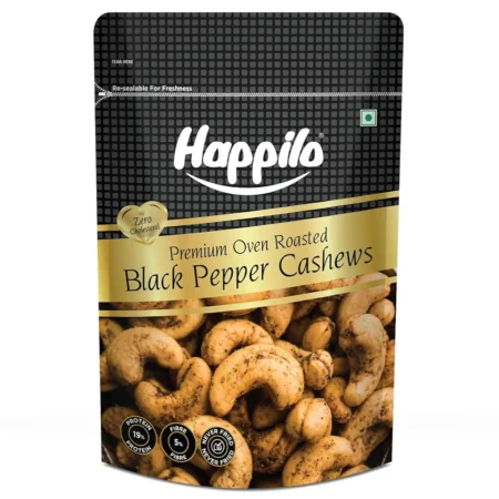 HAPPILO PREMIUM INTERNATIONAL BLACK PEPPER CASHEWS 50G
