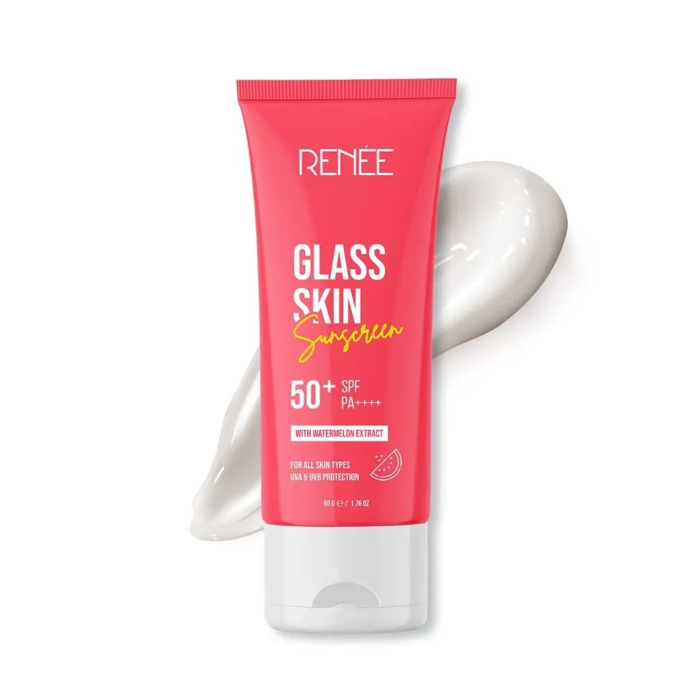 Renee Glass Skin Sunscreen 50+ Spf Pa++++ With Watermelon Extract For All Skin Types 50G