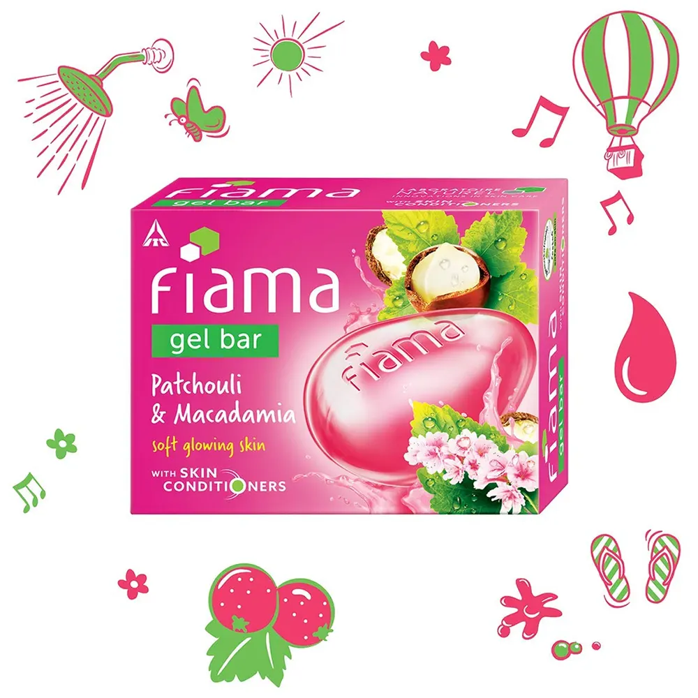 Itc Fiama Gel Bar Patchouli And Macadamia Soft Glowing Skin 125G