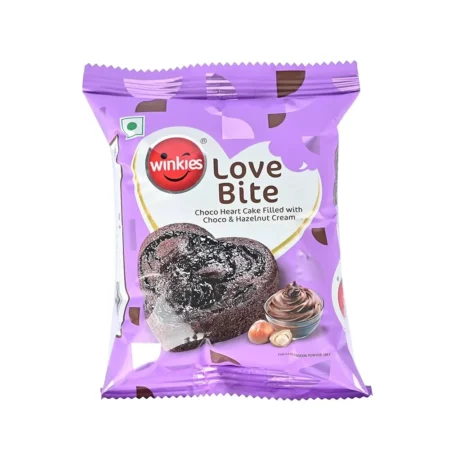 Winkies Love Bite Choco Heart Filled With Choco &Amp; Hazelnut Cream 50G