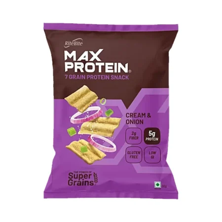 Rite Bite Max Protein 7 Grain Protein Snack Cream And Onion 30G