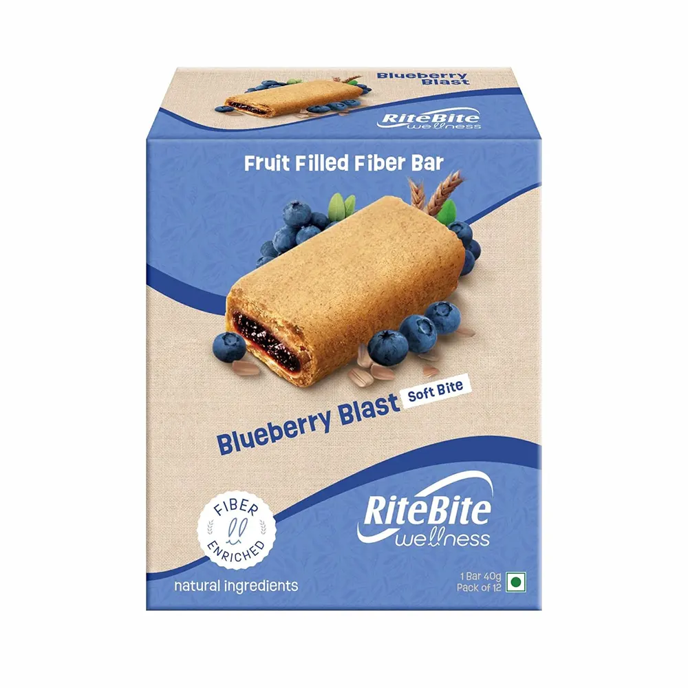 Rite Bite Wellness Blueberry Blast Soft Bite Fruit Filled Fiber Bar 40G 40G