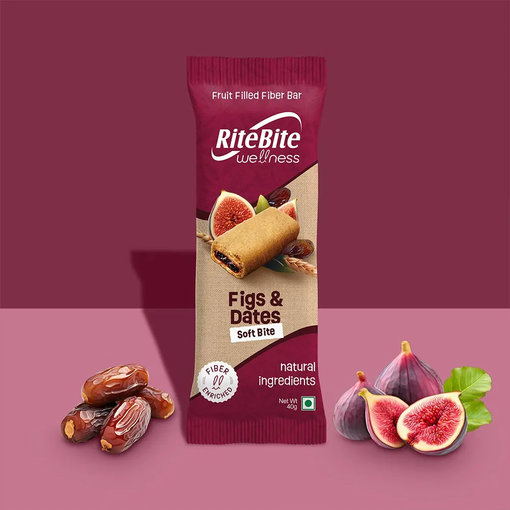 Rite Bite Wellness Figs & Dates Soft Bite Bar 40G