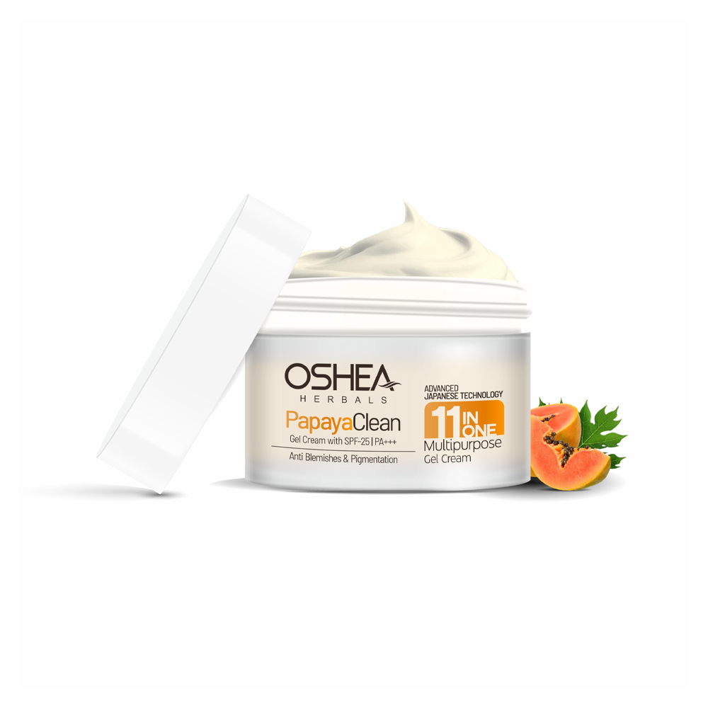 Oshea Herbals Papaya Clean Gel Cream With Spf 25 Pa+++ Anti Blemishes & Pigmentation 11 In One Multipurpose Cream 50G