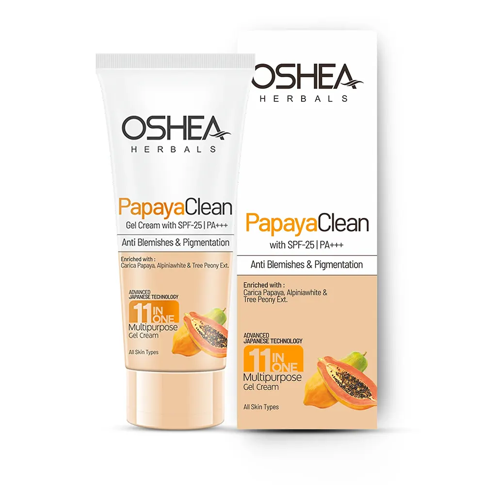 Oshea Herbals Papaya Clean Gel Cream With Spf 25 Pa+++ Anti Blemishes & Pigmentation 11 In One Multipurpose Cream 30G