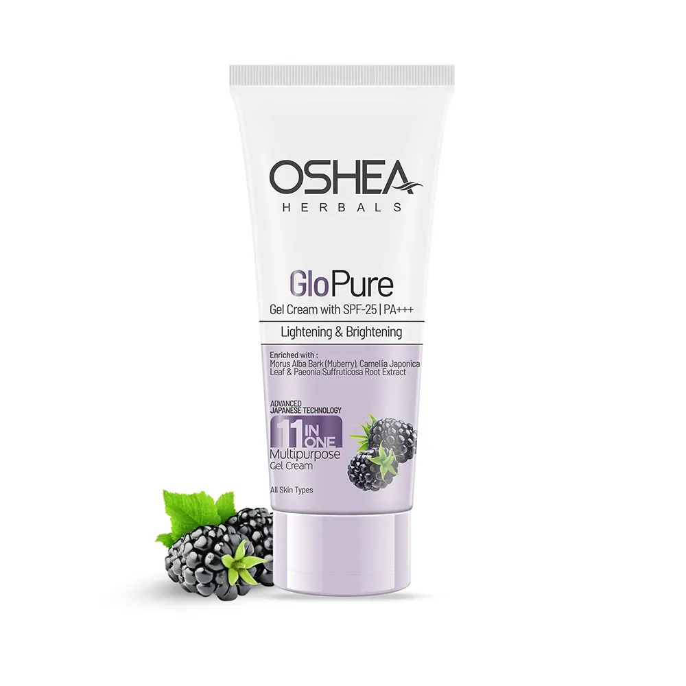 Oshea Herbals Glo Pure Gel Cream With Spf 25 I Pa+++ Lightening Brightening 11 In 1 Multipurpose Gel Cream 50G