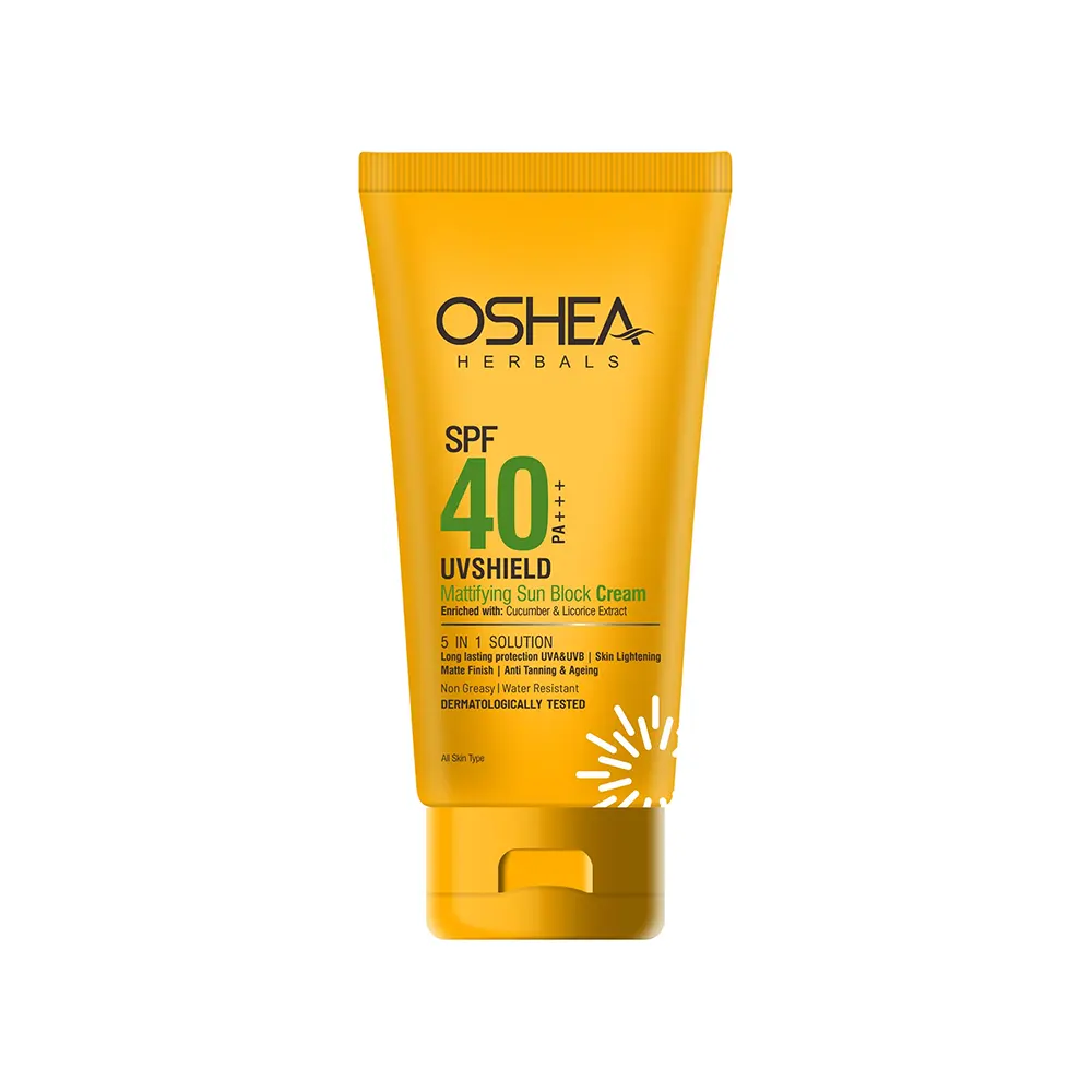 Oshea Herbals Uvshield Mattifying Sun Block Cream 5In 1 Solution Spf40Pf +++ 60G