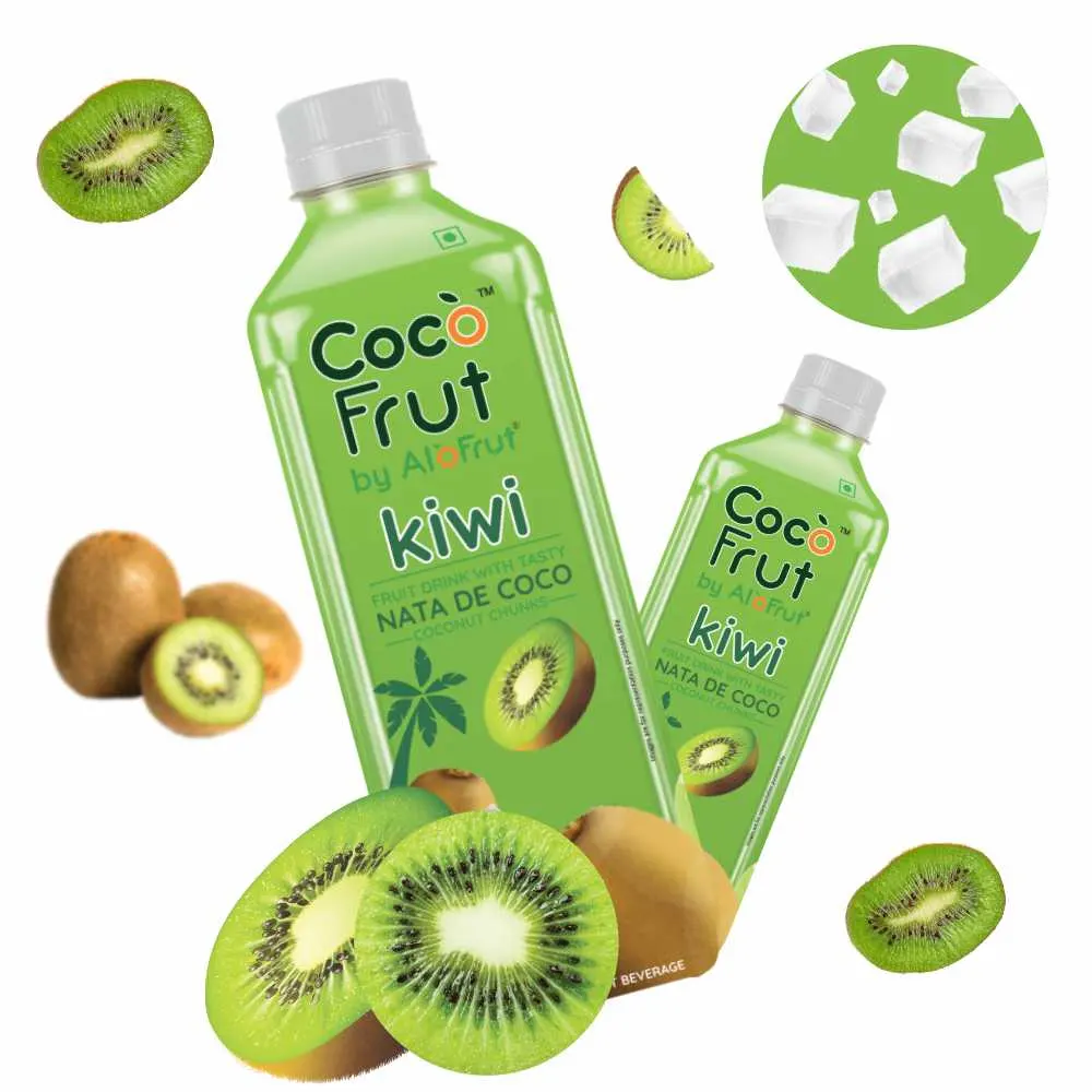Alo Frut Kiwi Fuit Drink With Tasty Coconut Chunks Nata De Coco 300Ml