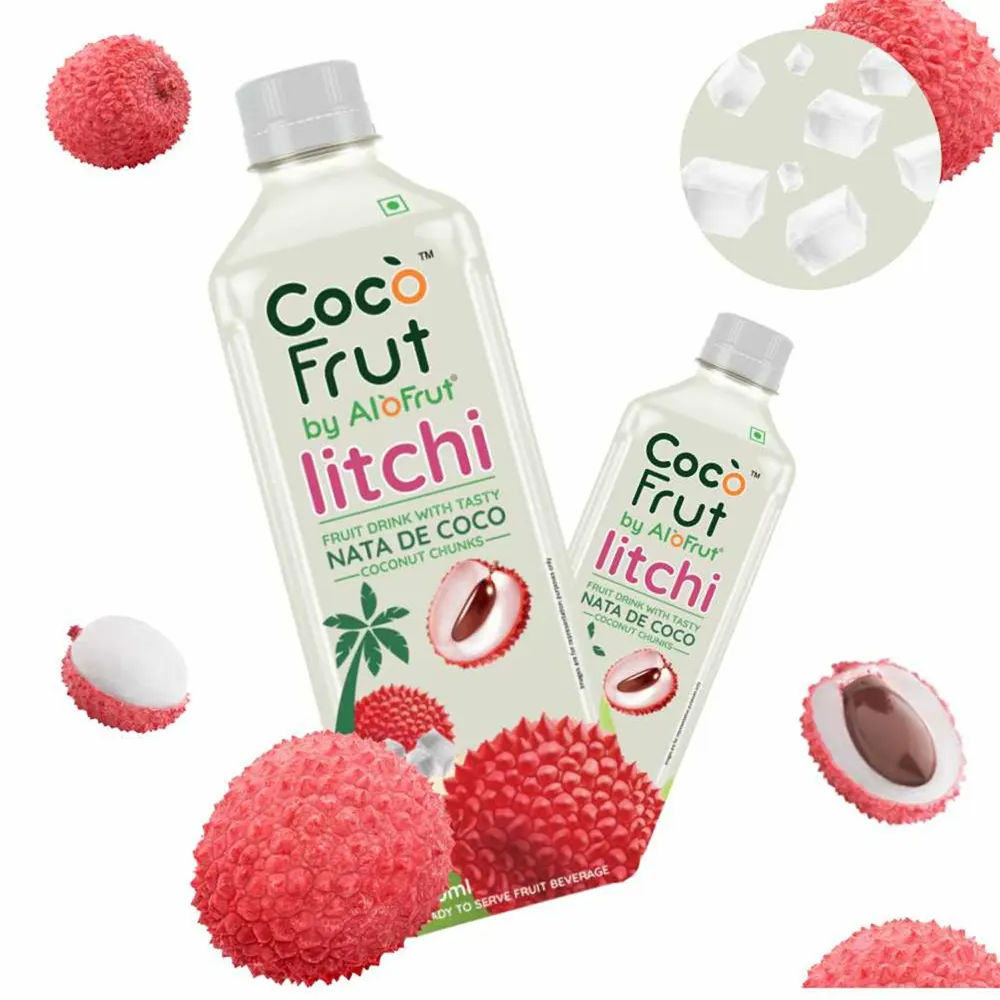 Alo Frut Litchi Fuit Drink With Tasty Coconut Chunks Nata De Coco 300Ml